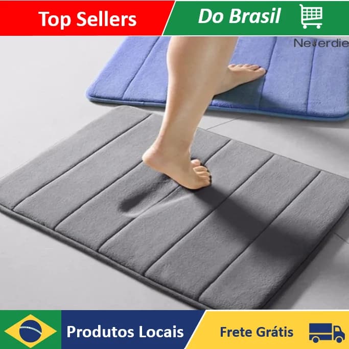 Tapete De Banheiro Antiderrapantes Em Relevo De Calçada Almofada De Espuma De Memória - Neverdie Store